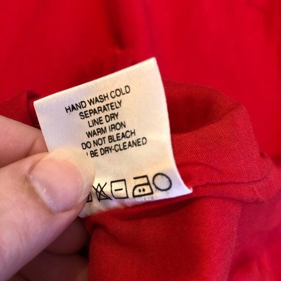 Tularosa red linen blend fringe tassel trim dress size XS - Picture 16 of 16